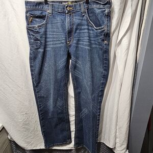 Ariat Rebar M5 Jeans Mens 40x32 Blue Denim M5 Rebar Straight Leg Western Cowboy